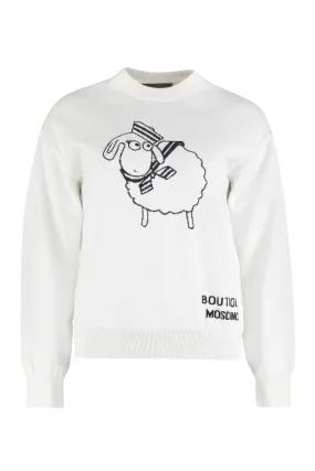 Boutique Moschino Sheep Intarsia-Knit Crewneck Jumper