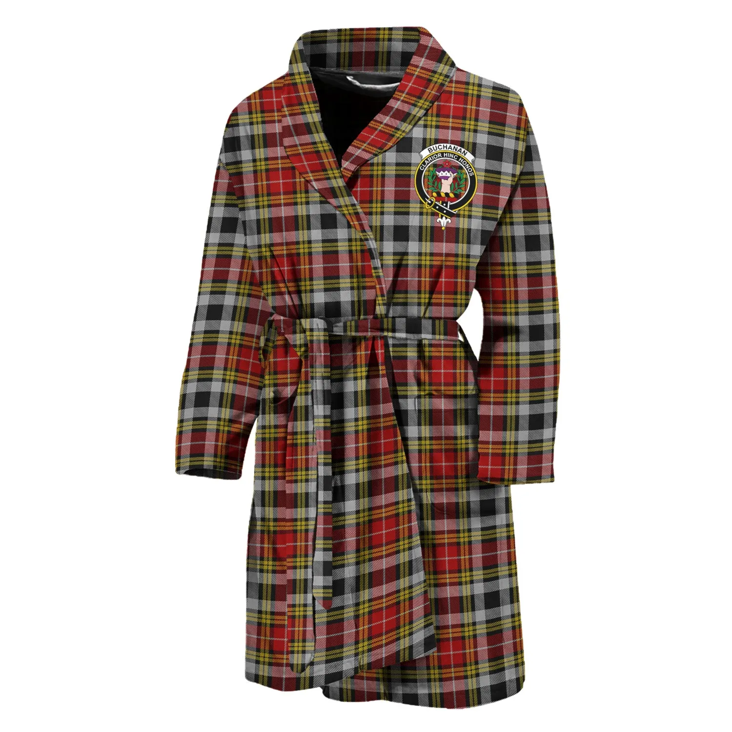 Buchanan Old Dress Tartan Bathrobe with Family Crest