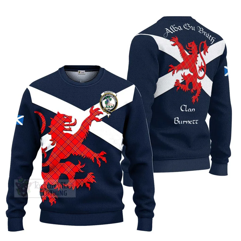 Burnett Tartan Lion Rampant Ugly Sweater Proudly Display Your Heritage with Alba Gu Brath and Clan Name