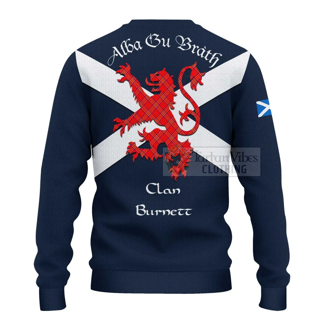 Burnett Tartan Lion Rampant Ugly Sweater Proudly Display Your Heritage with Alba Gu Brath and Clan Name