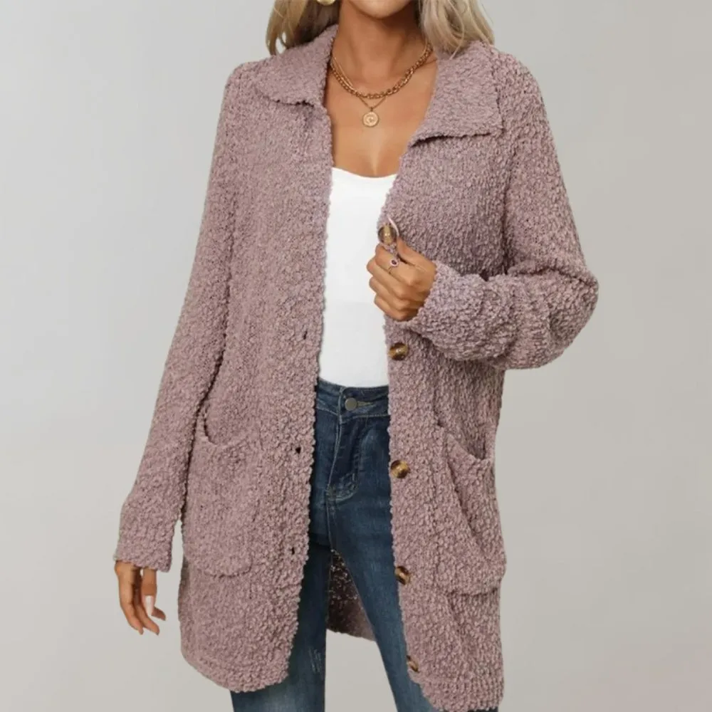 Buttoned Teddy Coat