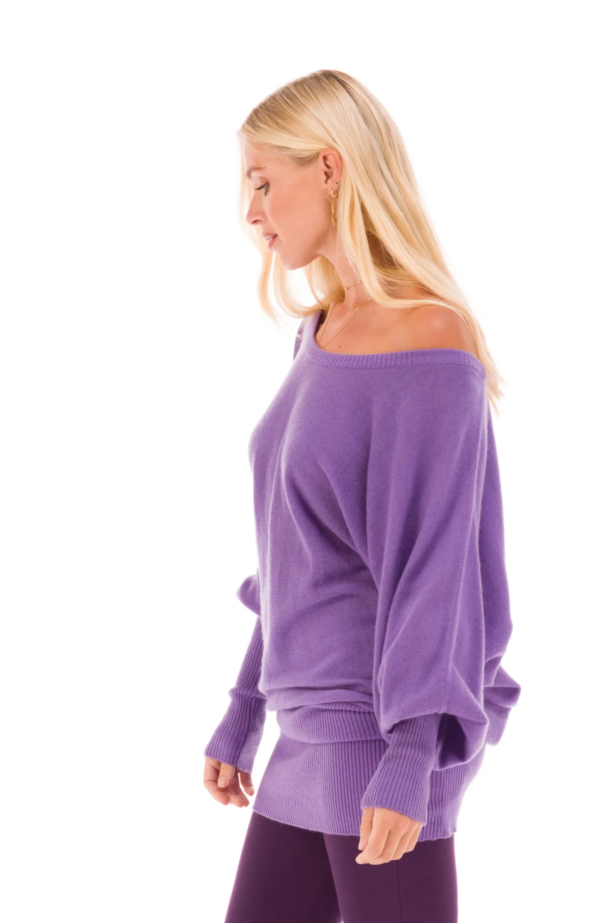 CASHMERE RAGLAN JUMPER AMETHYST