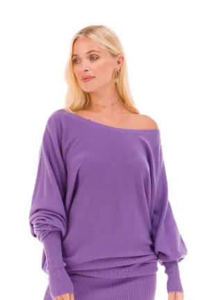 CASHMERE RAGLAN JUMPER AMETHYST