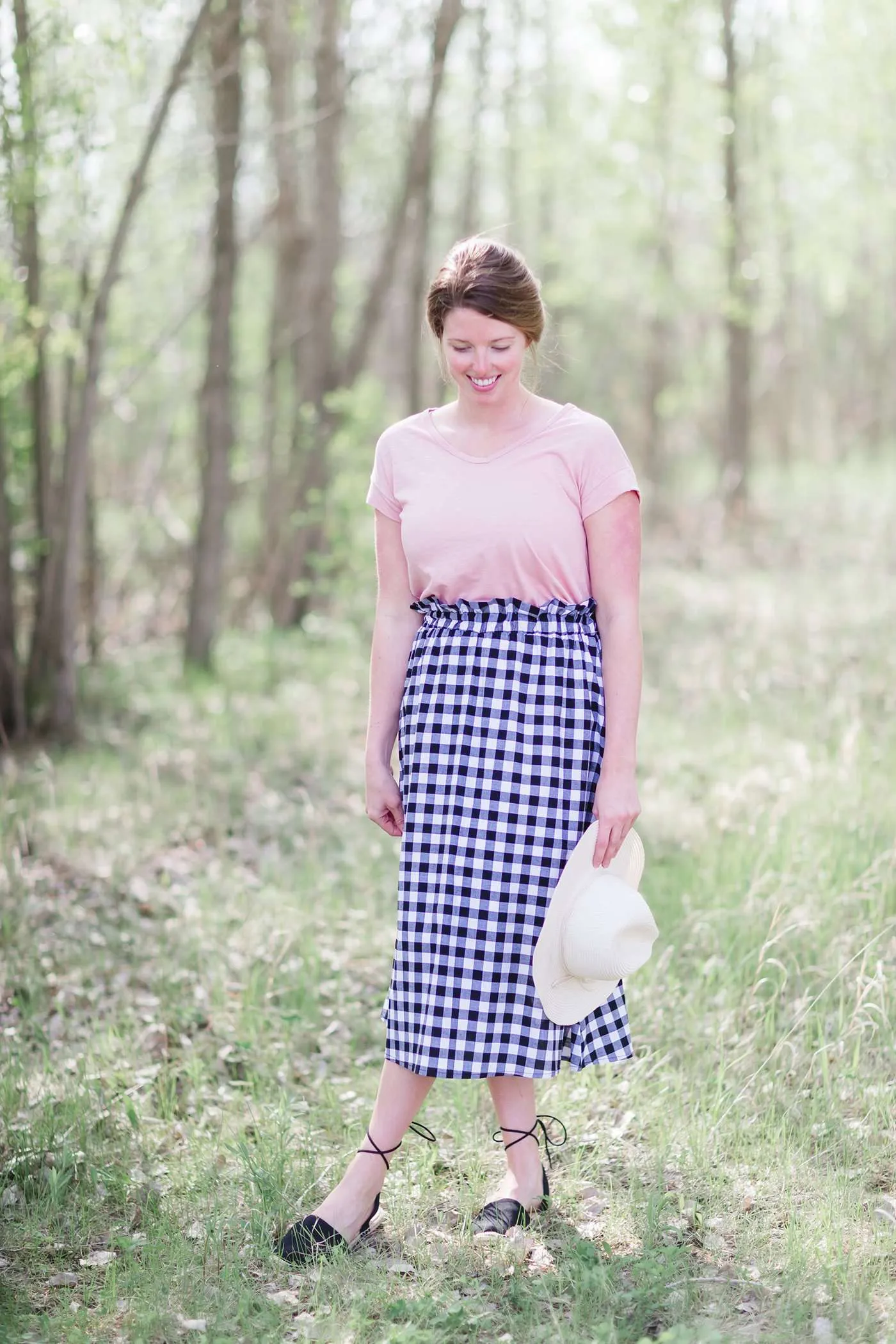 Checkered Midi Skirt