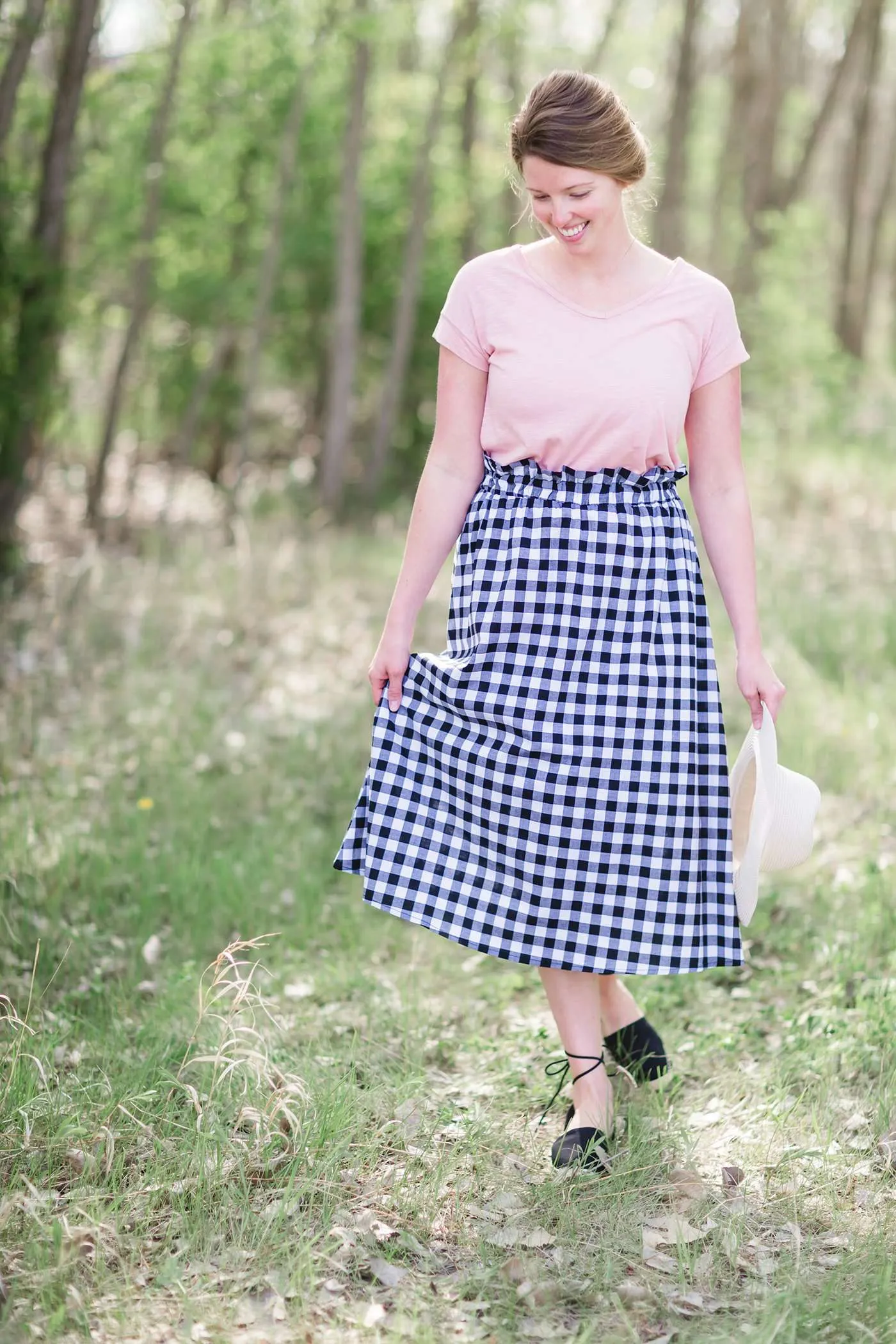 Checkered Midi Skirt