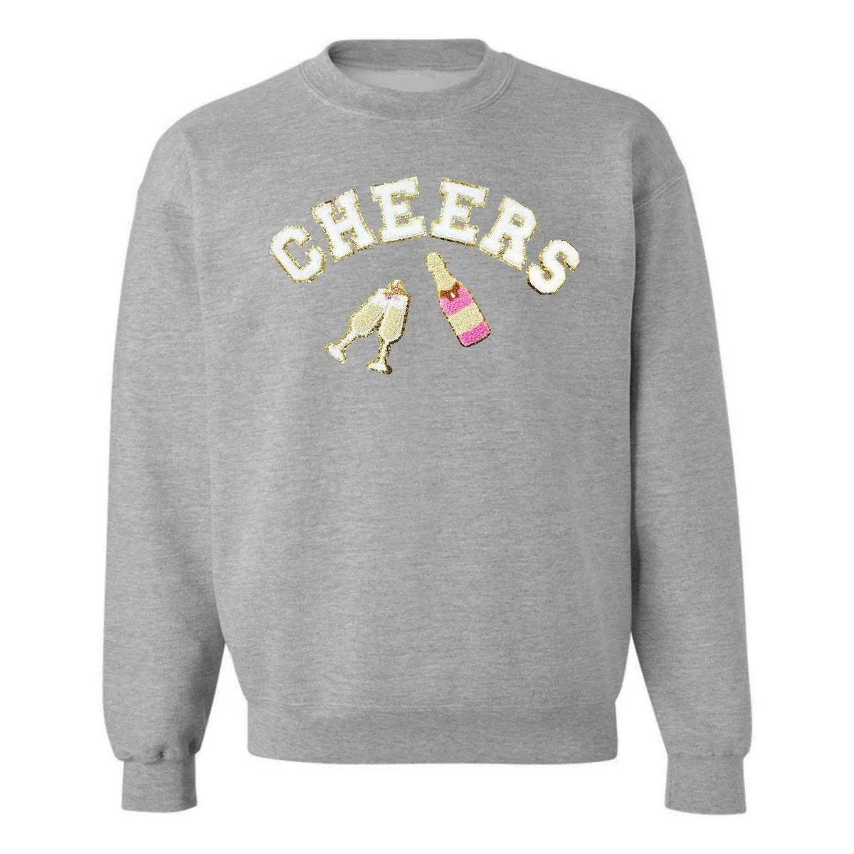 'Cheers' Letter Patch Crewneck Sweatshirt