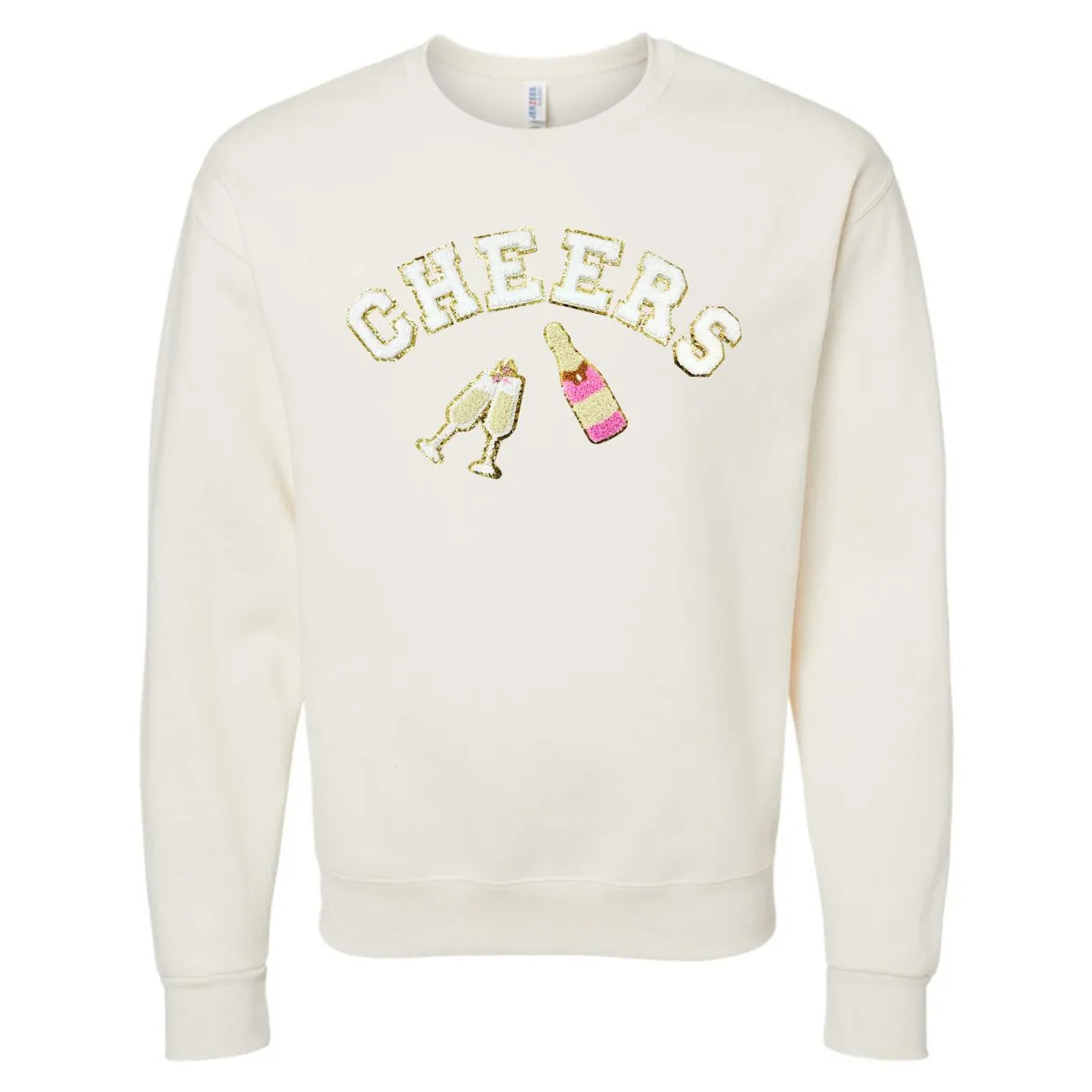 'Cheers' Letter Patch Crewneck Sweatshirt