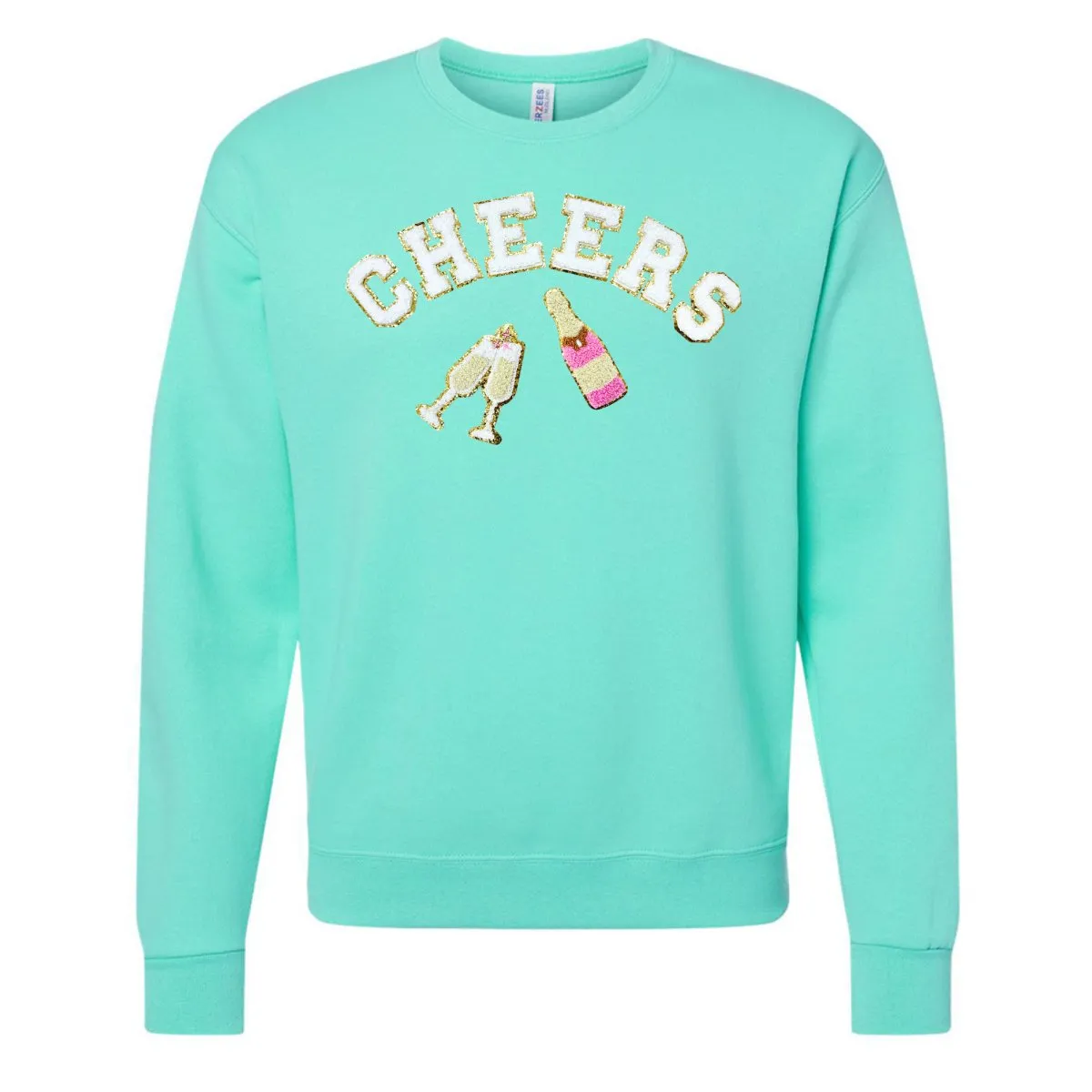 'Cheers' Letter Patch Crewneck Sweatshirt