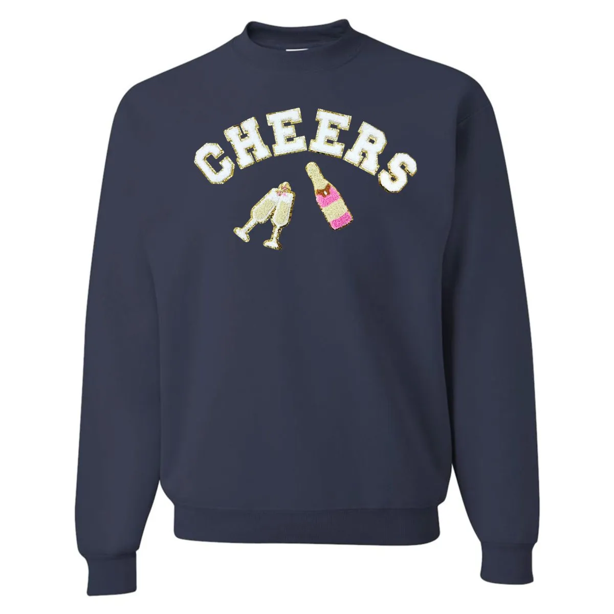 'Cheers' Letter Patch Crewneck Sweatshirt