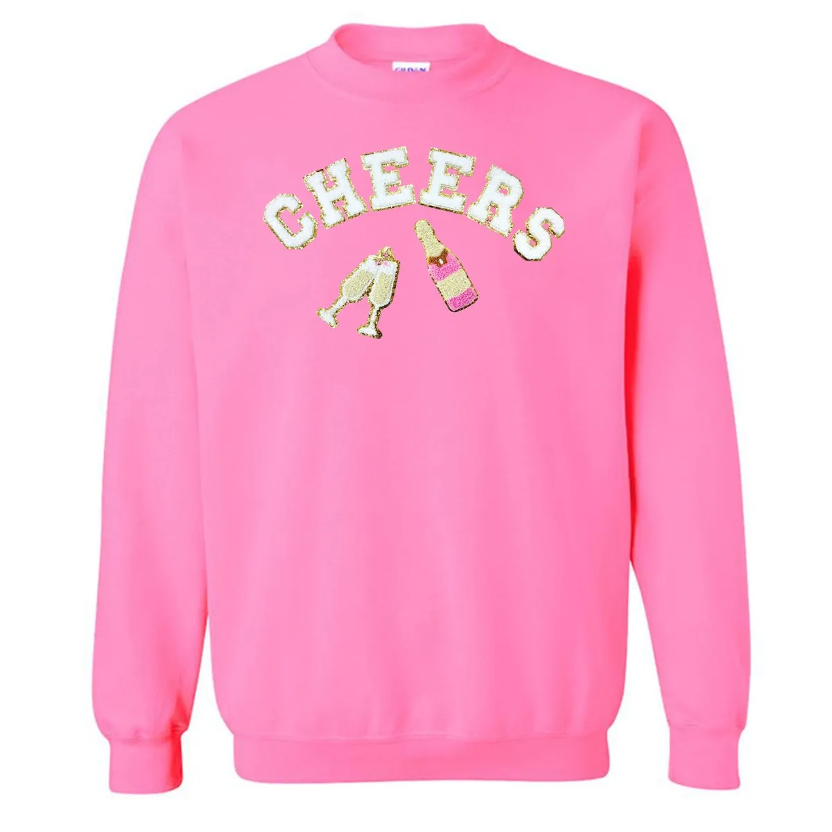 'Cheers' Letter Patch Crewneck Sweatshirt