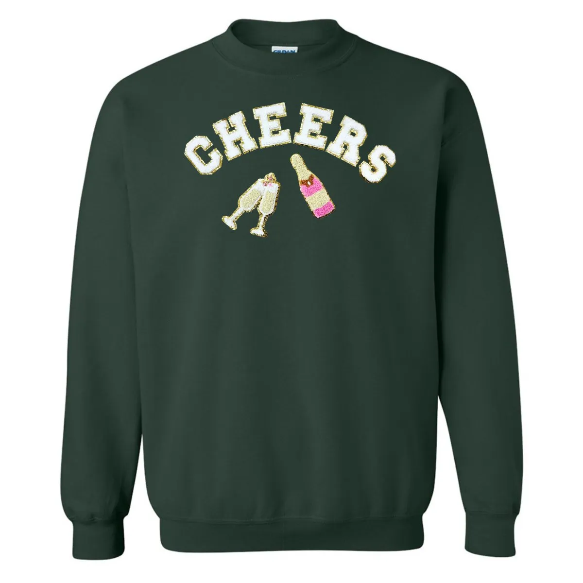 'Cheers' Letter Patch Crewneck Sweatshirt