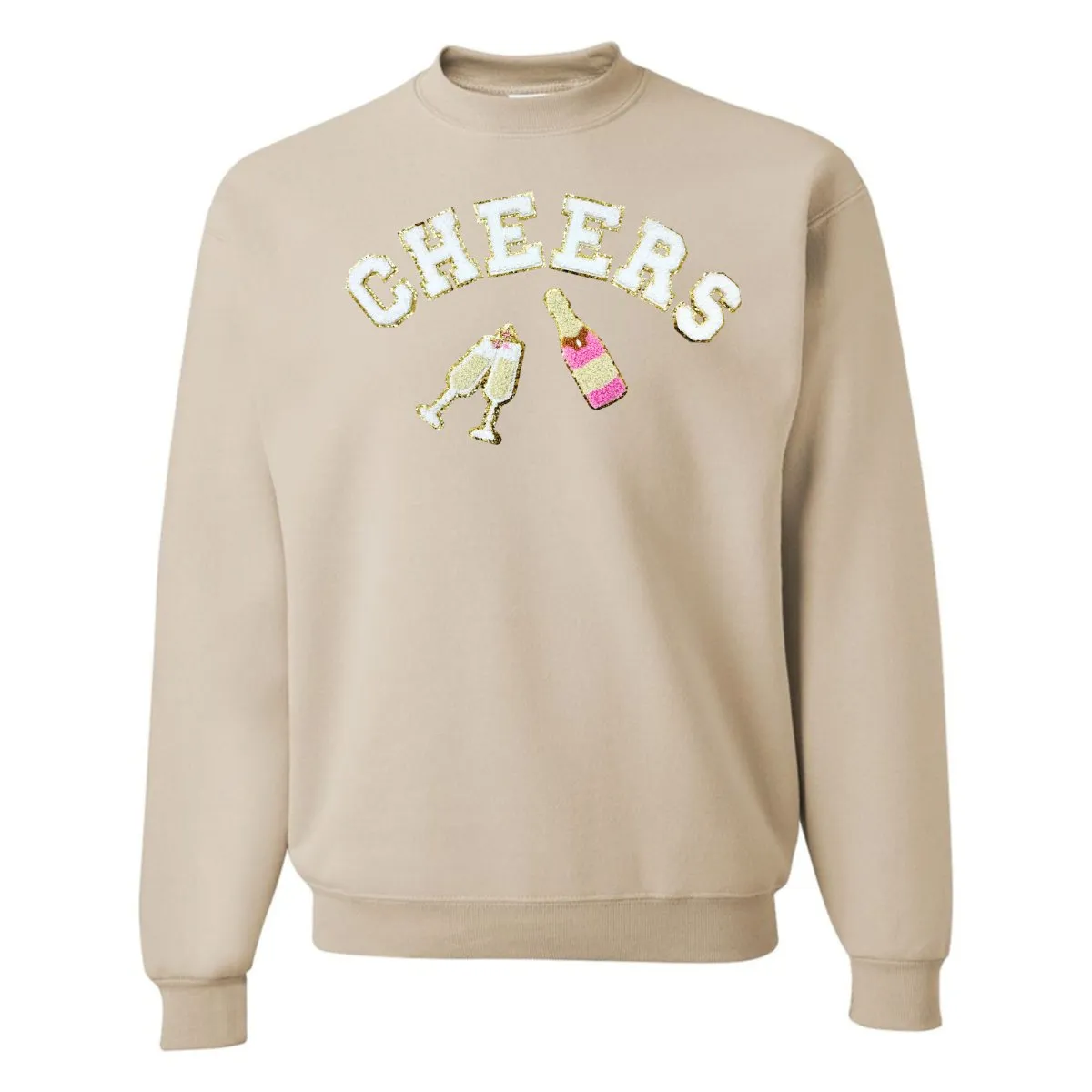 'Cheers' Letter Patch Crewneck Sweatshirt