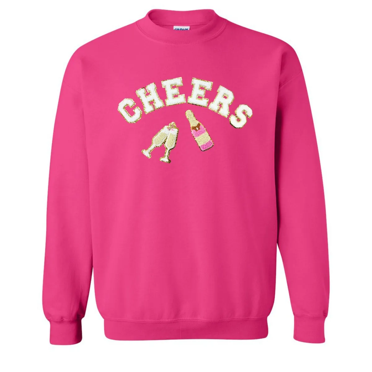 'Cheers' Letter Patch Crewneck Sweatshirt