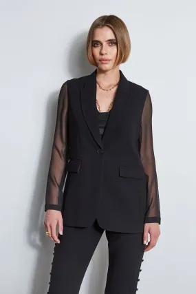 Chiffon Combo Crepe Blazer