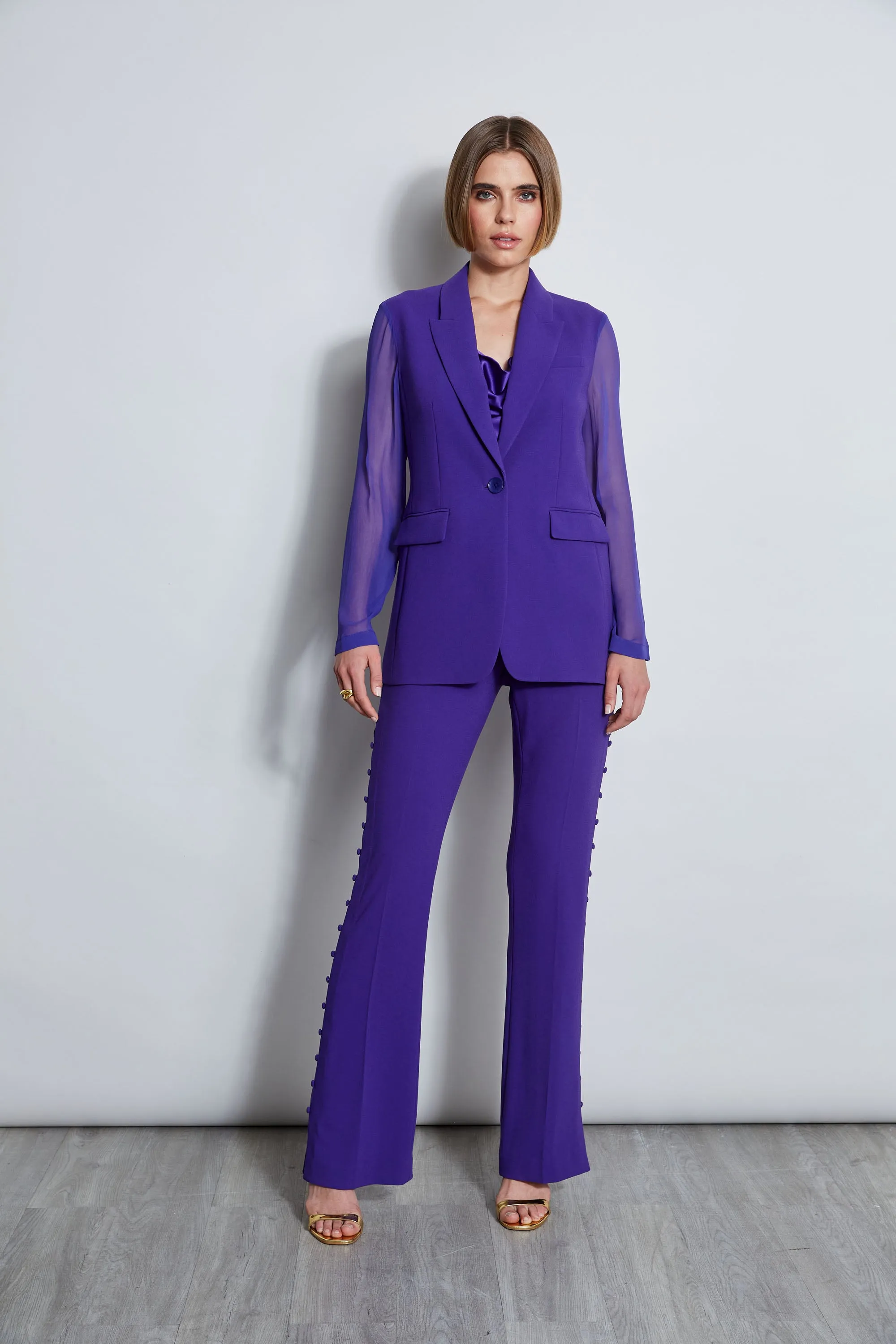 Chiffon Combo Crepe Blazer