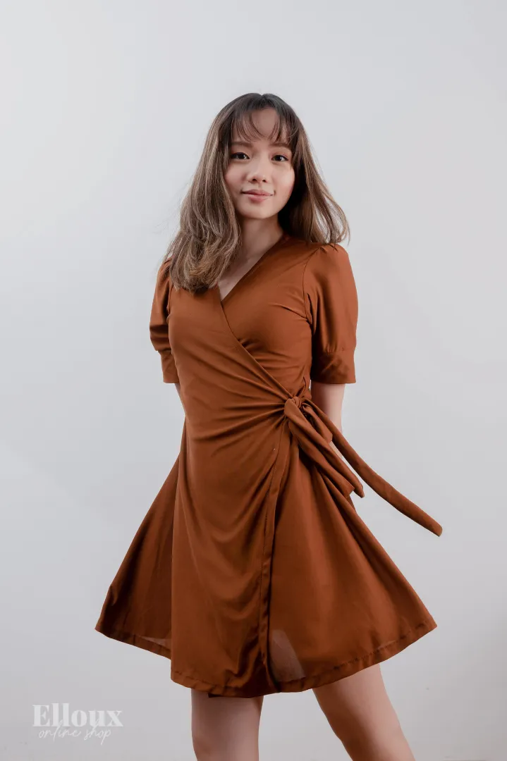 Choco Brown Sexy Wrap Dress