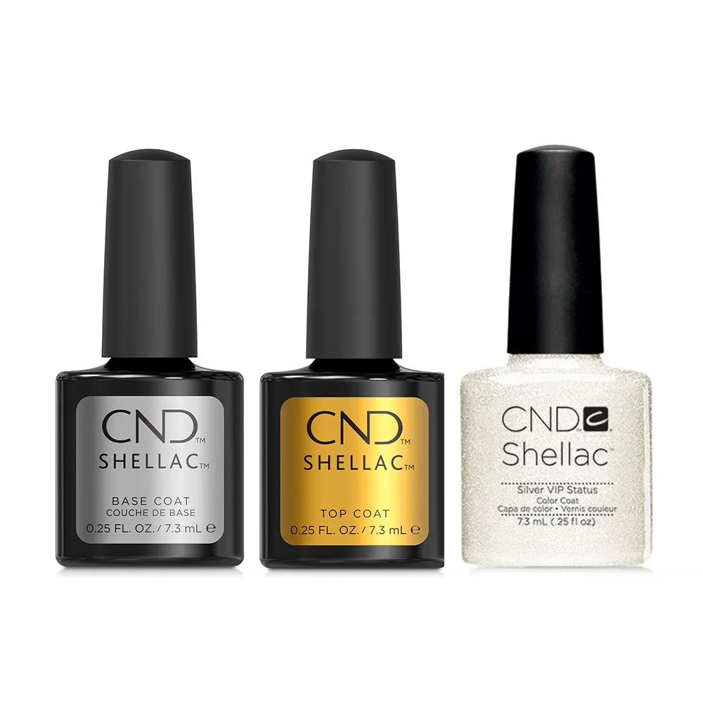 CND - Shellac Combo - Base, Top & Silver VIP Status