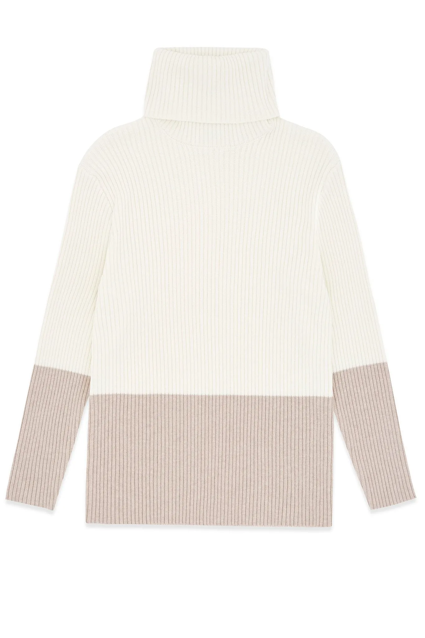 Contrast Ribbed Cotton Blend Sweater