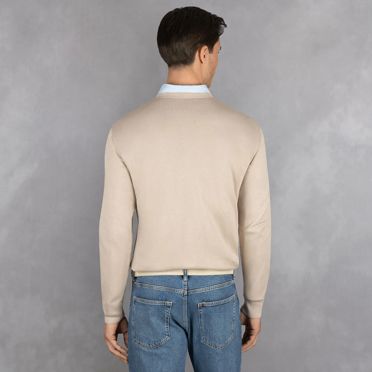 Cotton Pullover V-Neck Men