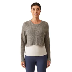 Curved Crop Sweater in Cobblestone