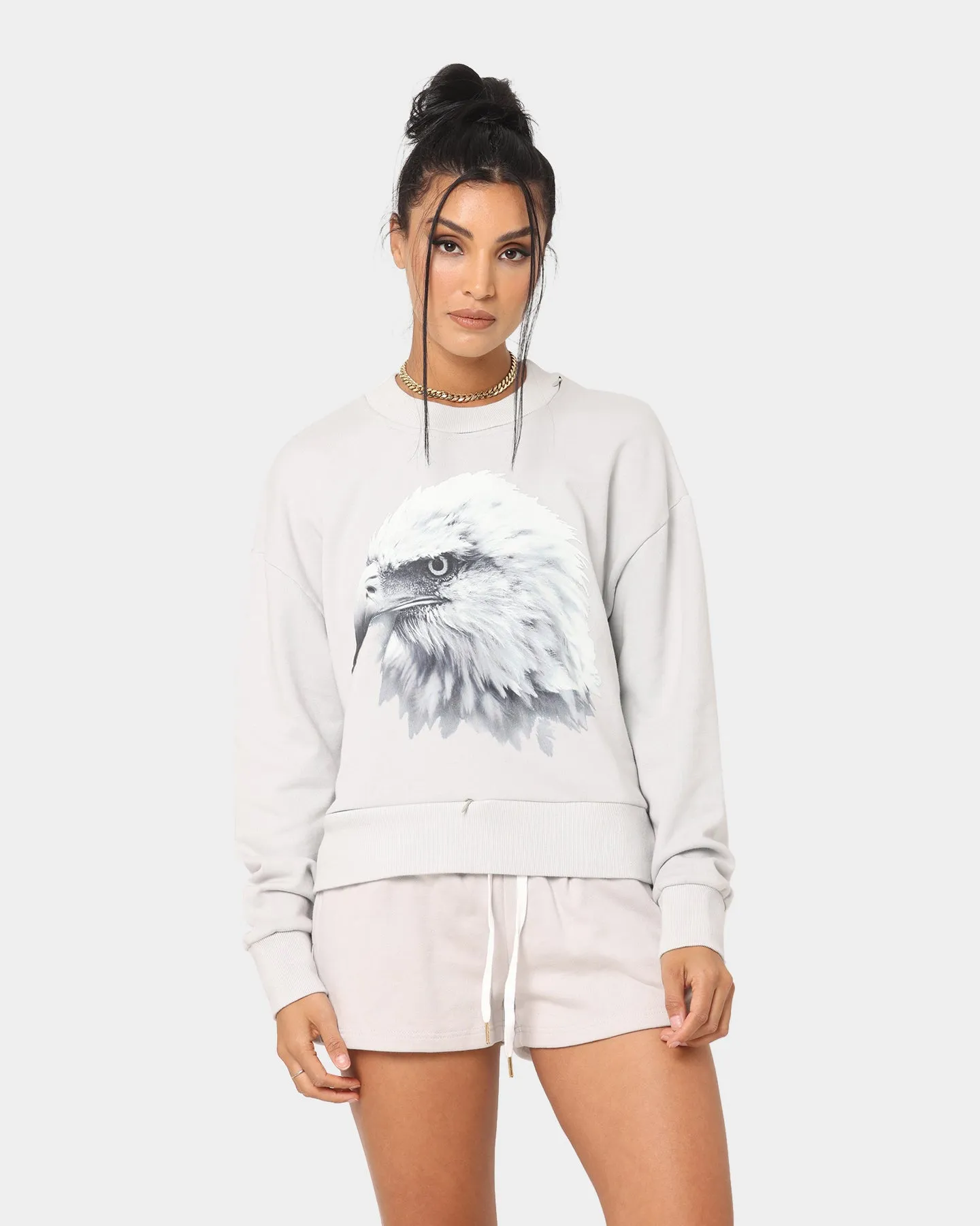 Dead Studios Women's Zipped Out Crewneck Light Grey