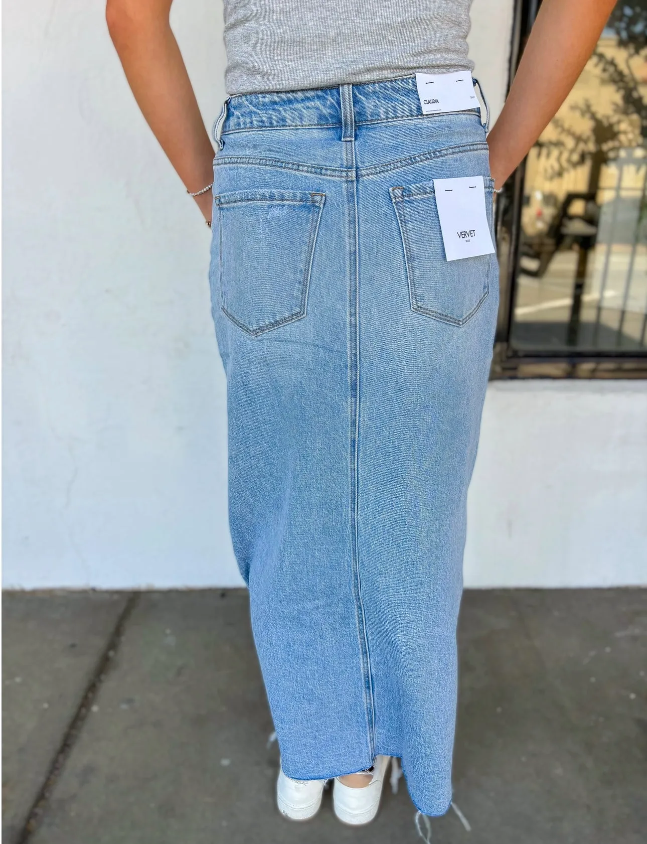 Denim Midi Skirt - XL