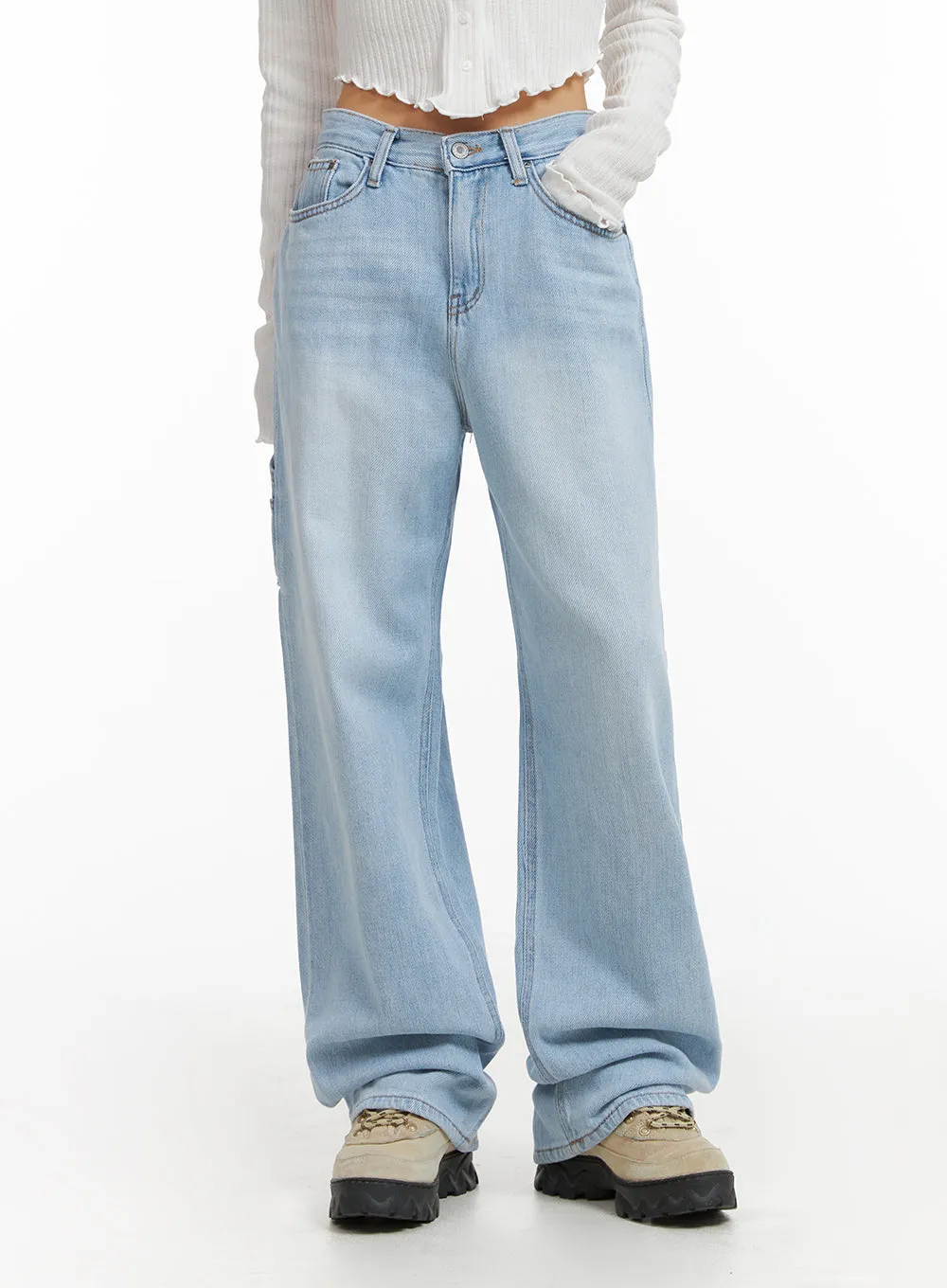 Denim Straight Leg Jeans CJ408