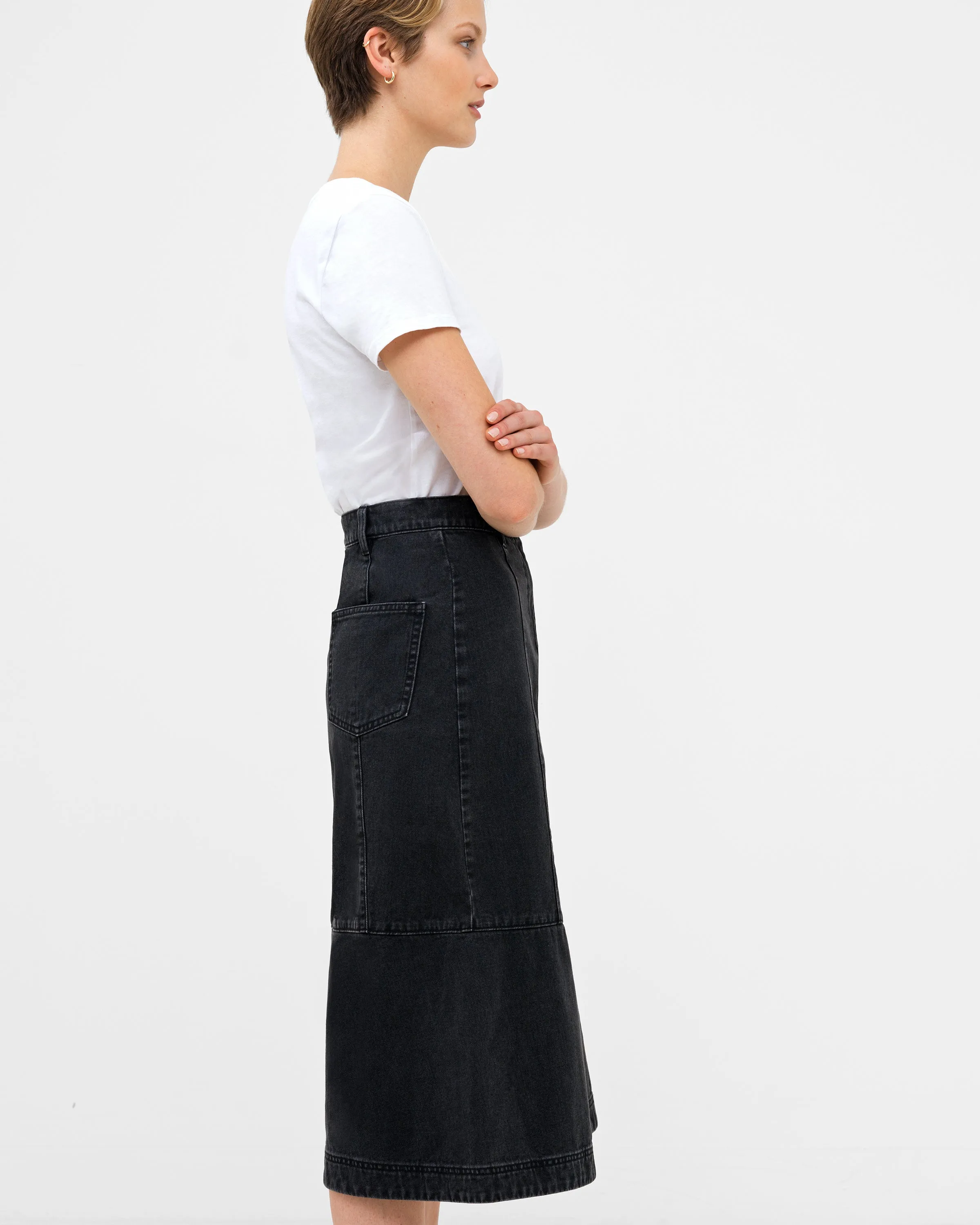 Denver Denim Midi Skirt