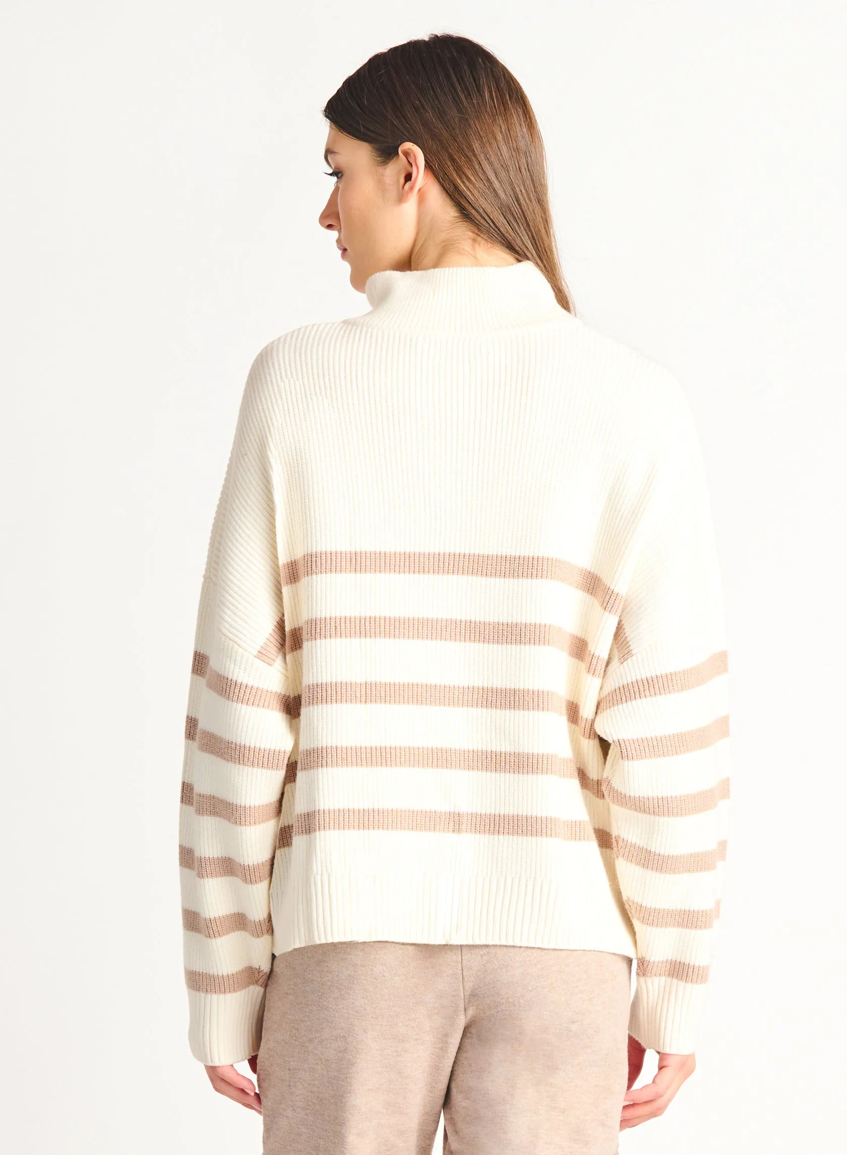 Dex Mason Half Zip Striped Sweater