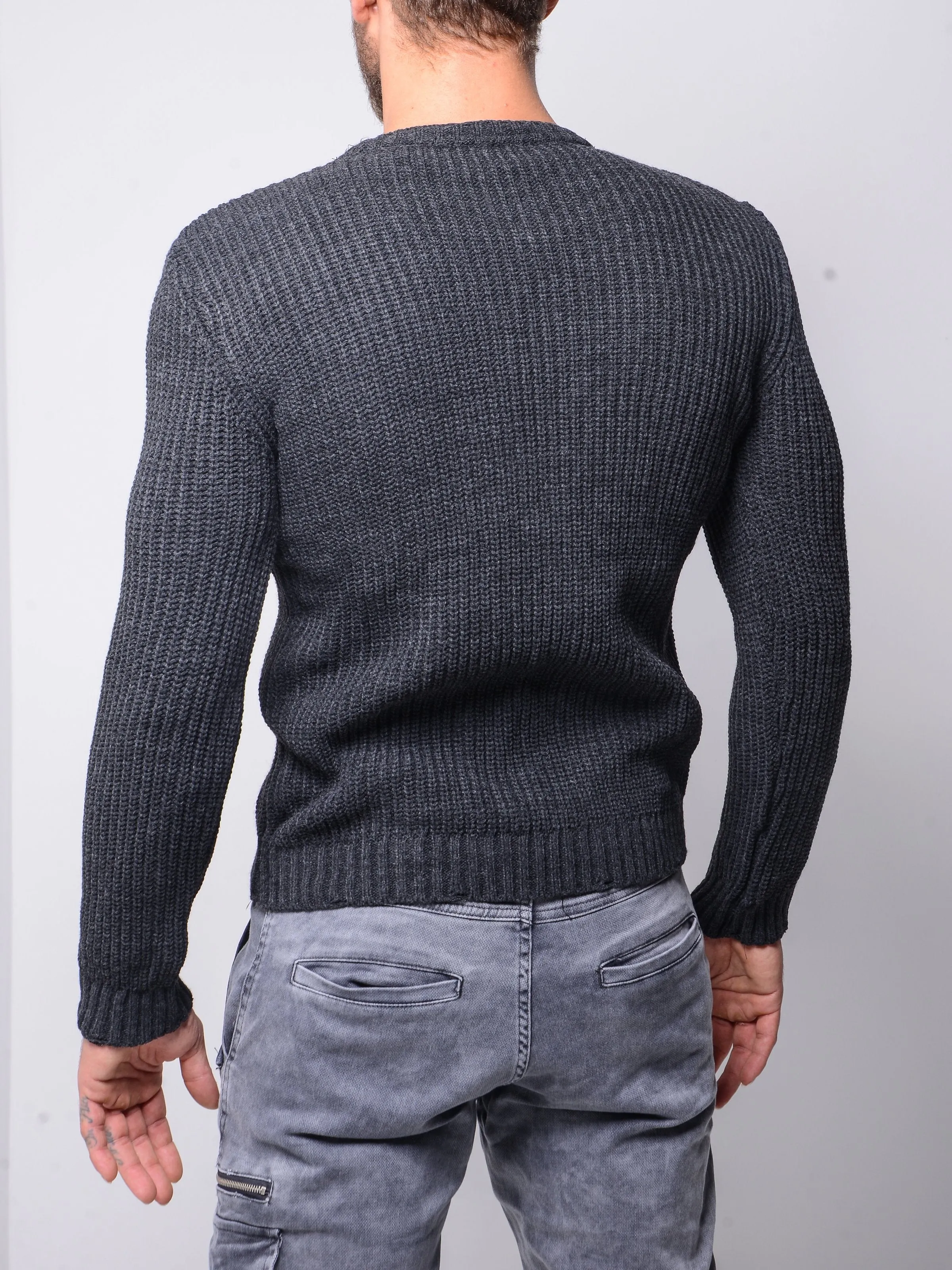 Distressed Gray Sweater