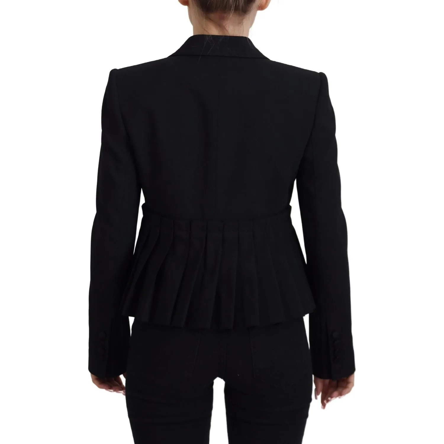 Dolce & Gabbana Elegant Black Stretch Wool Blazer