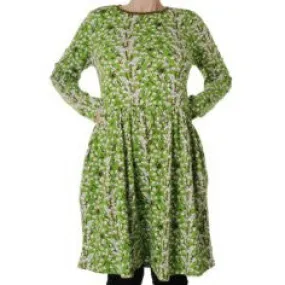 DUNS Sweden Adult's Green Willow - Long Sleeve Dress With Gathered Skirt