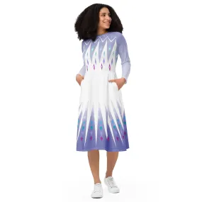 Elsa Frozen long sleeve midi dress