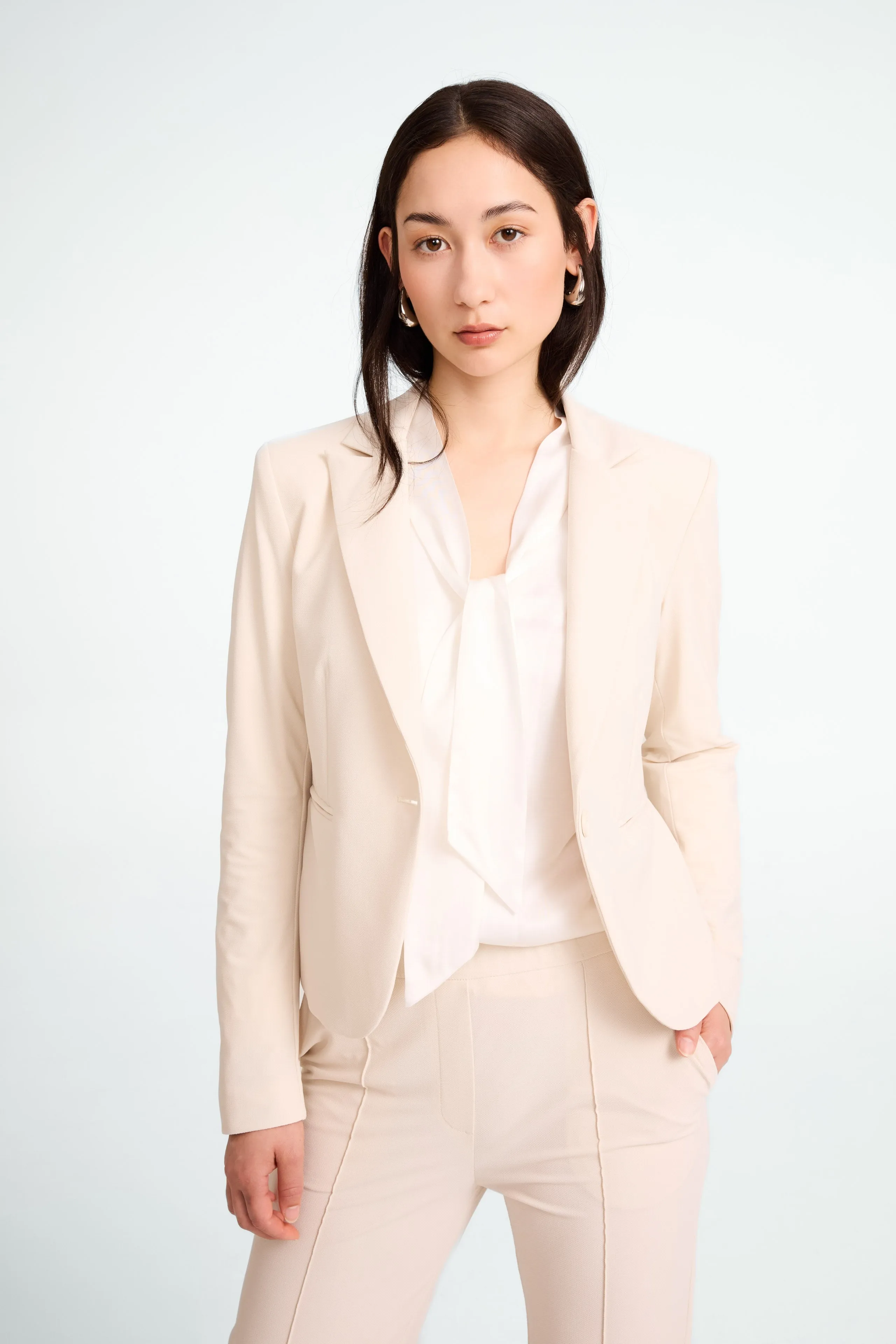 Elvira blazer structure technical jersey | Light Sand