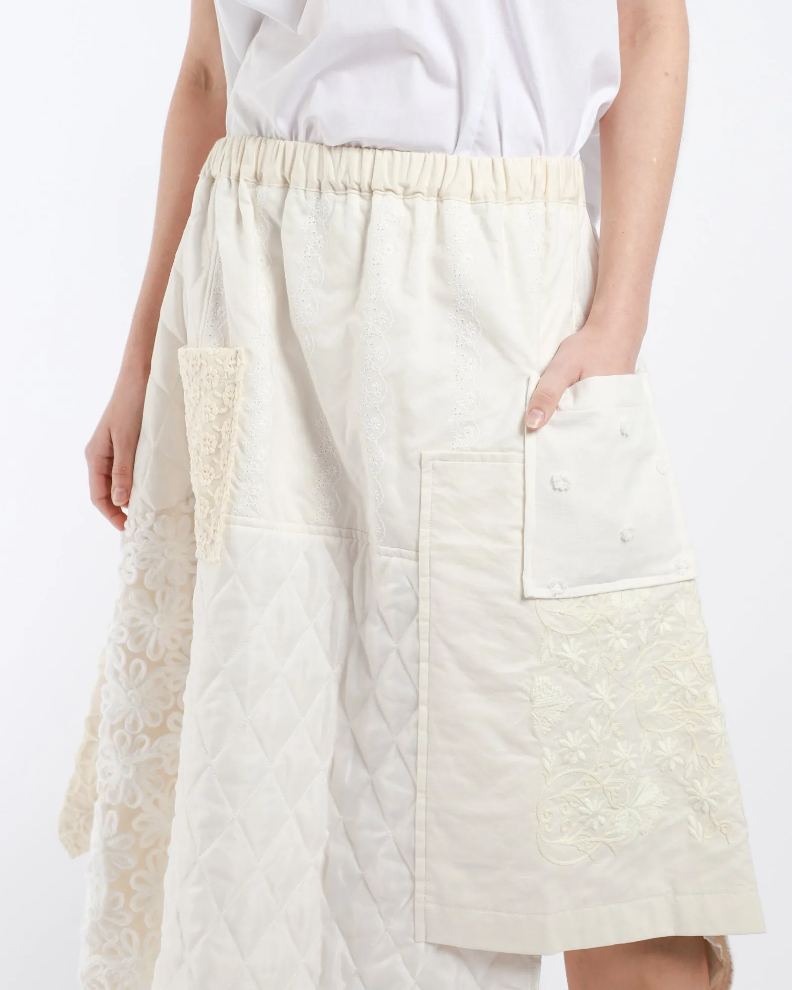 Embroidered Asymmetric Skirt