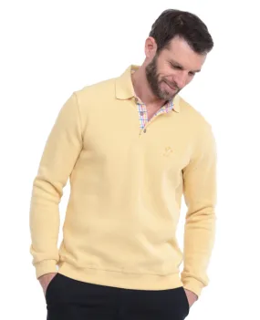 Ethnic Blue Polo Sweater Soft Touch | Light Yellow