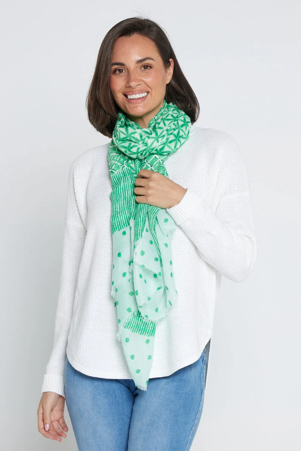 Evannah Wrap - Green Spot/Stripe