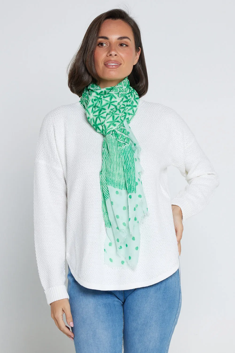 Evannah Wrap - Green Spot/Stripe