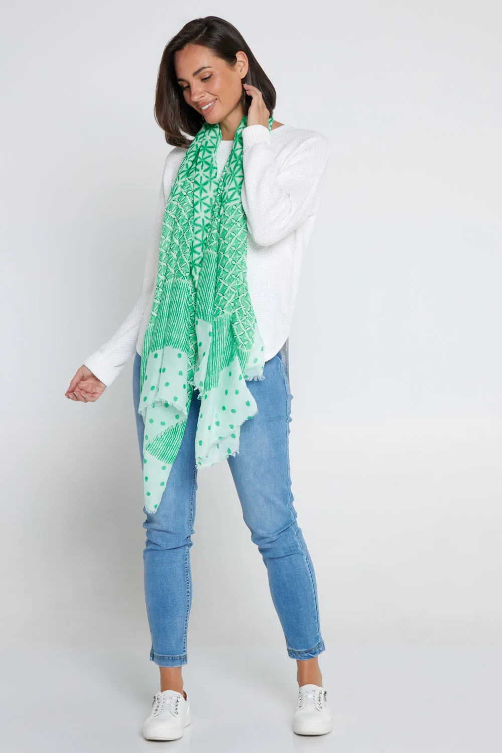 Evannah Wrap - Green Spot/Stripe