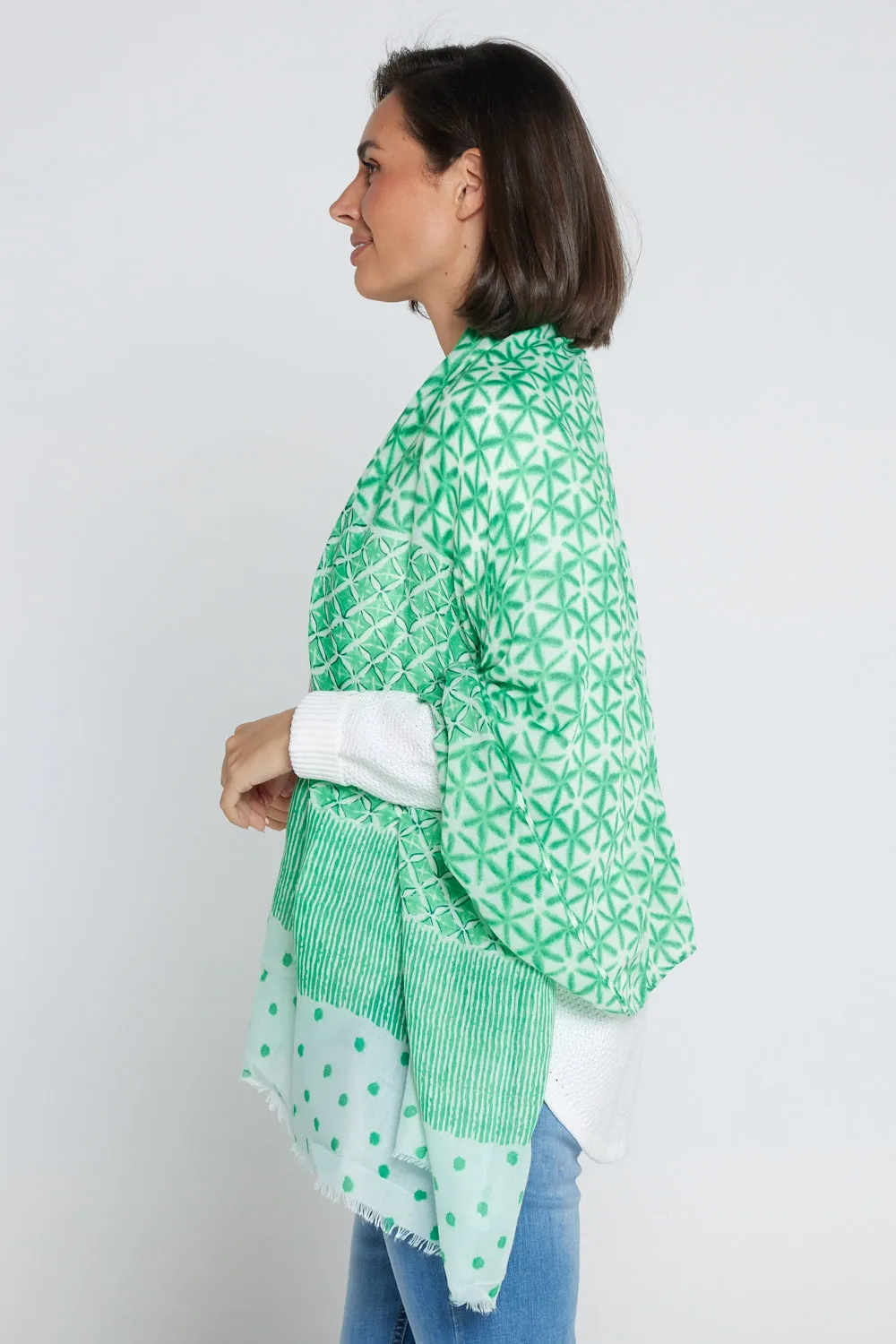 Evannah Wrap - Green Spot/Stripe