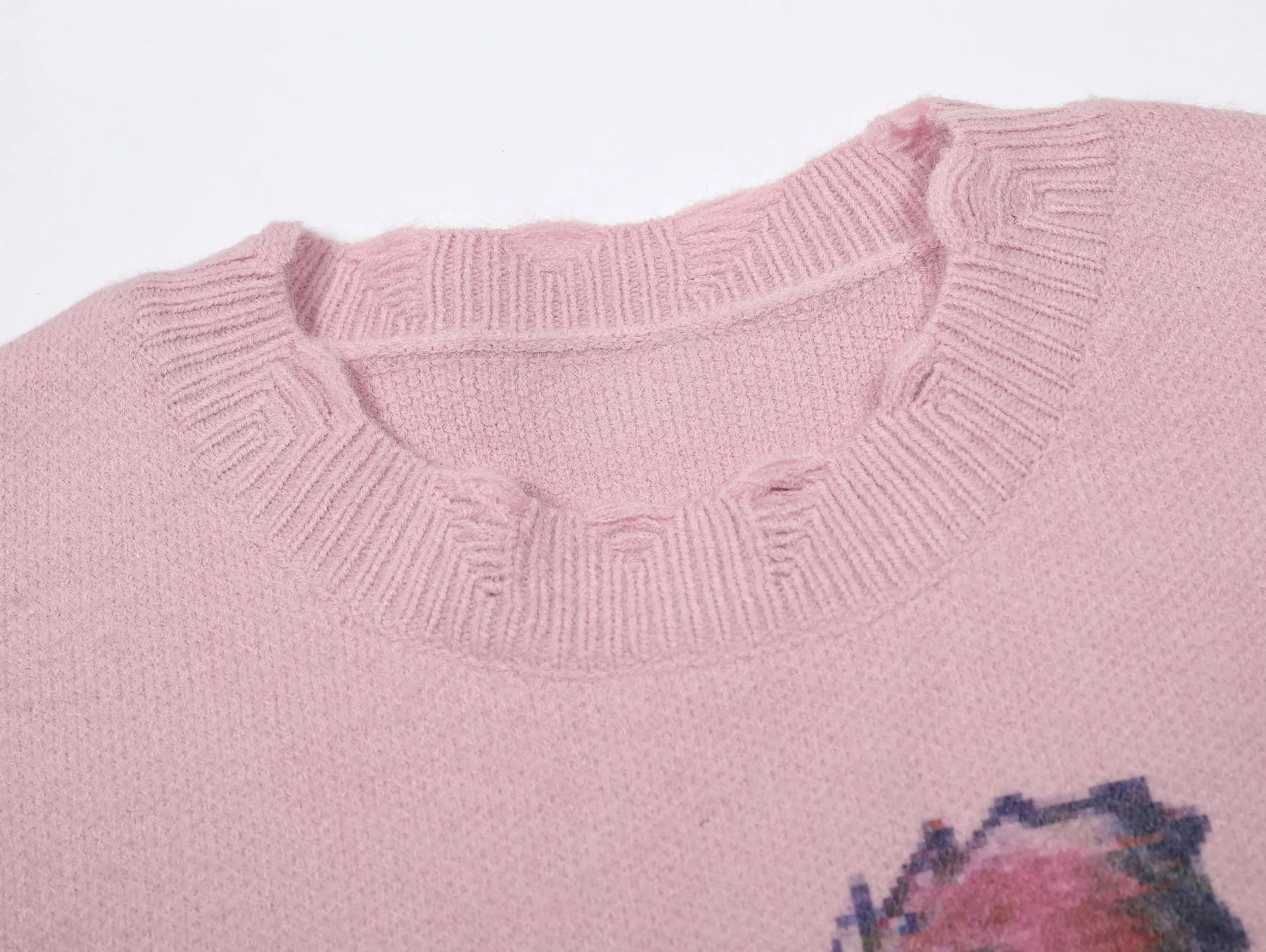 Faire Echo pink cartoon knit Sweater