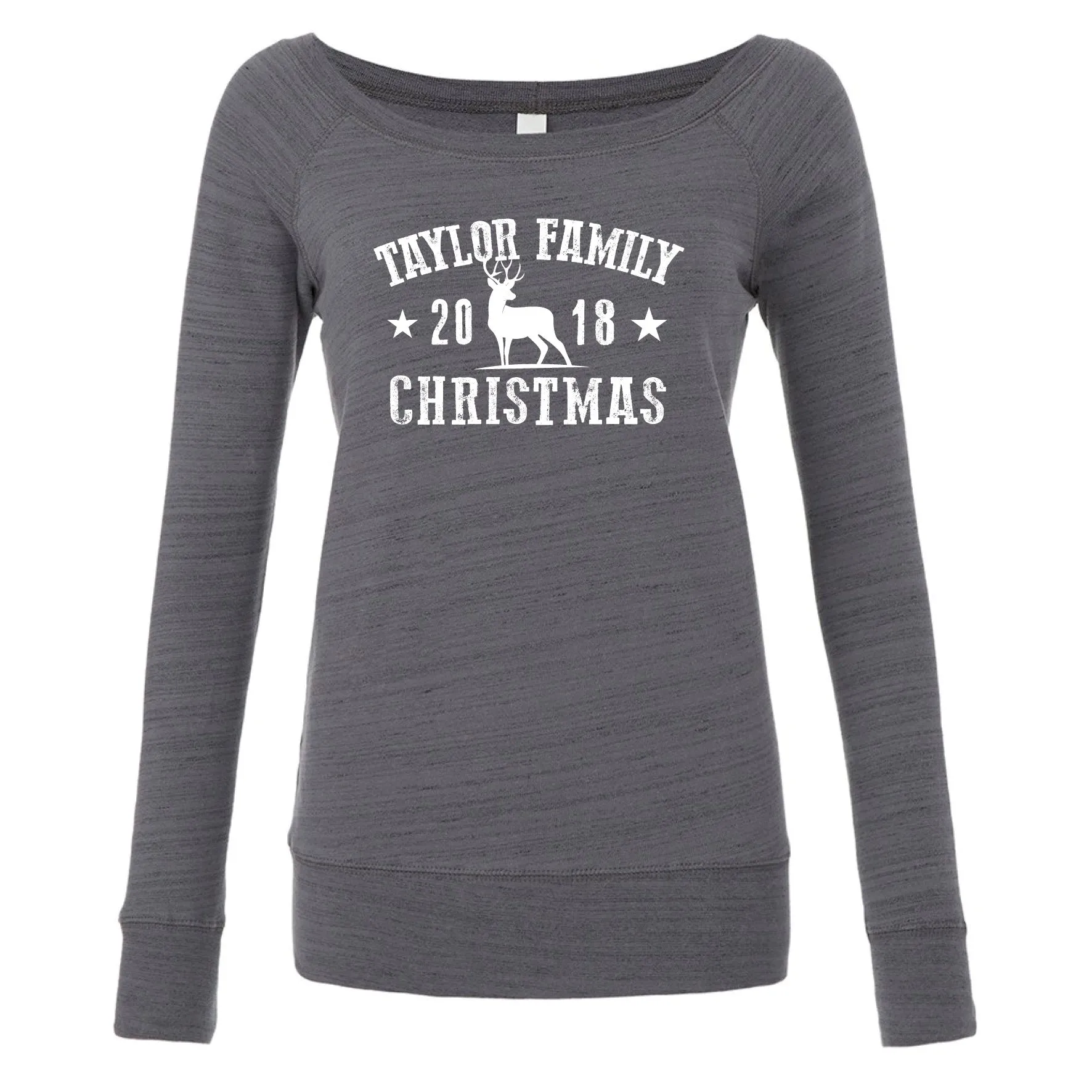 Family Souvenir Christmas Sweatshirt 2019 (Personalised Ladyfit)