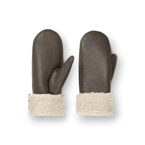 Faux Leather Shearling Gloves