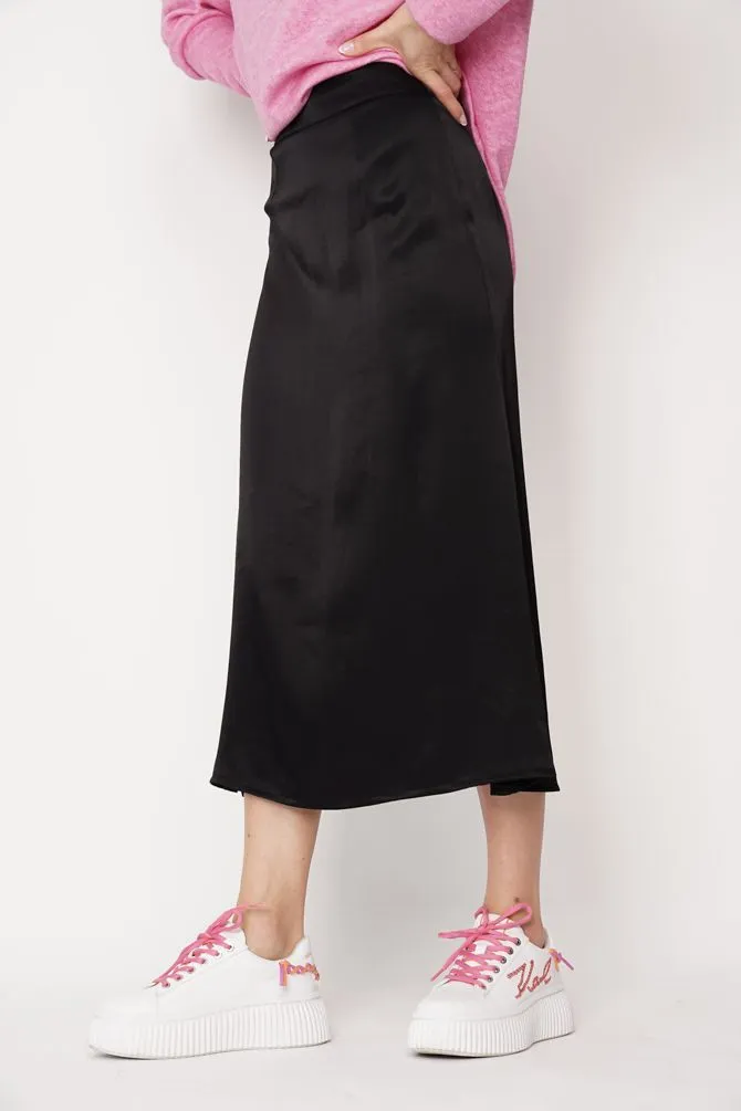 Feme Satin Skirt Black