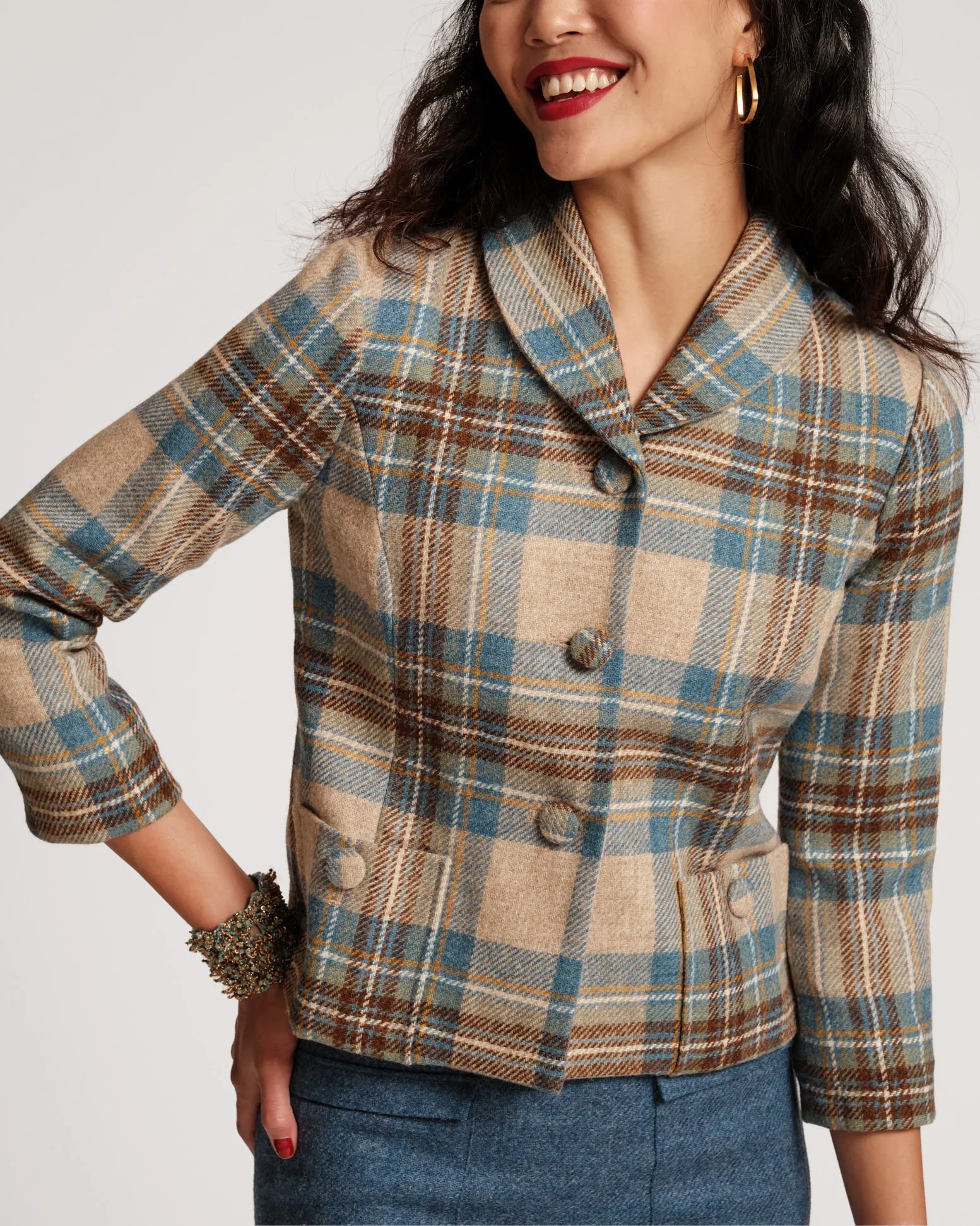 Finley Wool Blazer Stewart Plaid