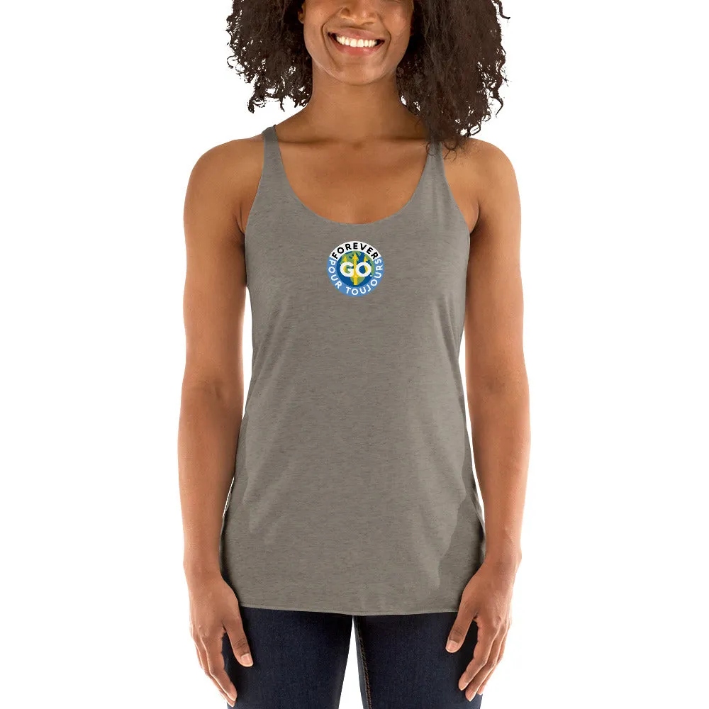 Forever GO Tank Top - Women's Racerback New Forever GO Patch Logo - Perfect Workout and Beach Top