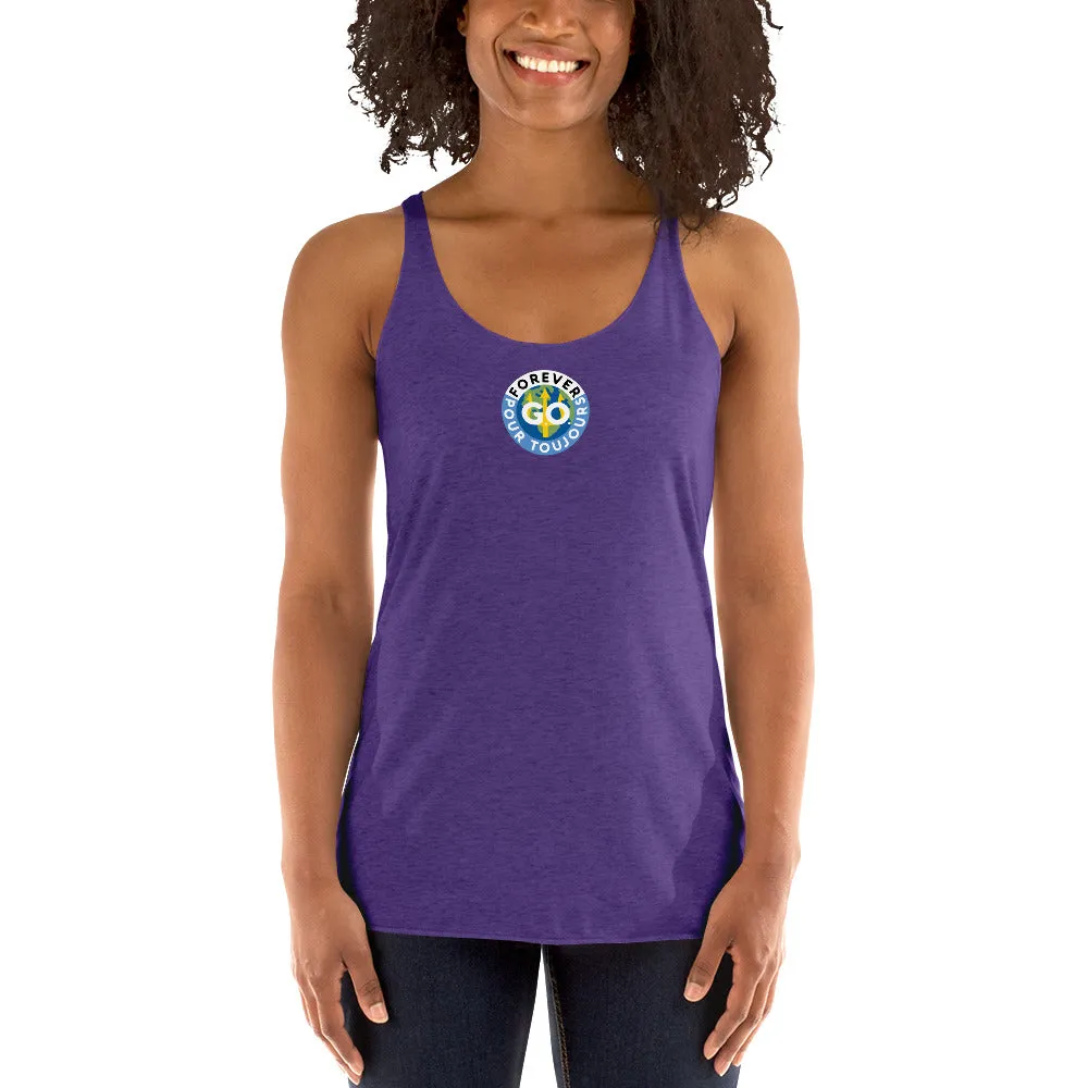 Forever GO Tank Top - Women's Racerback New Forever GO Patch Logo - Perfect Workout and Beach Top