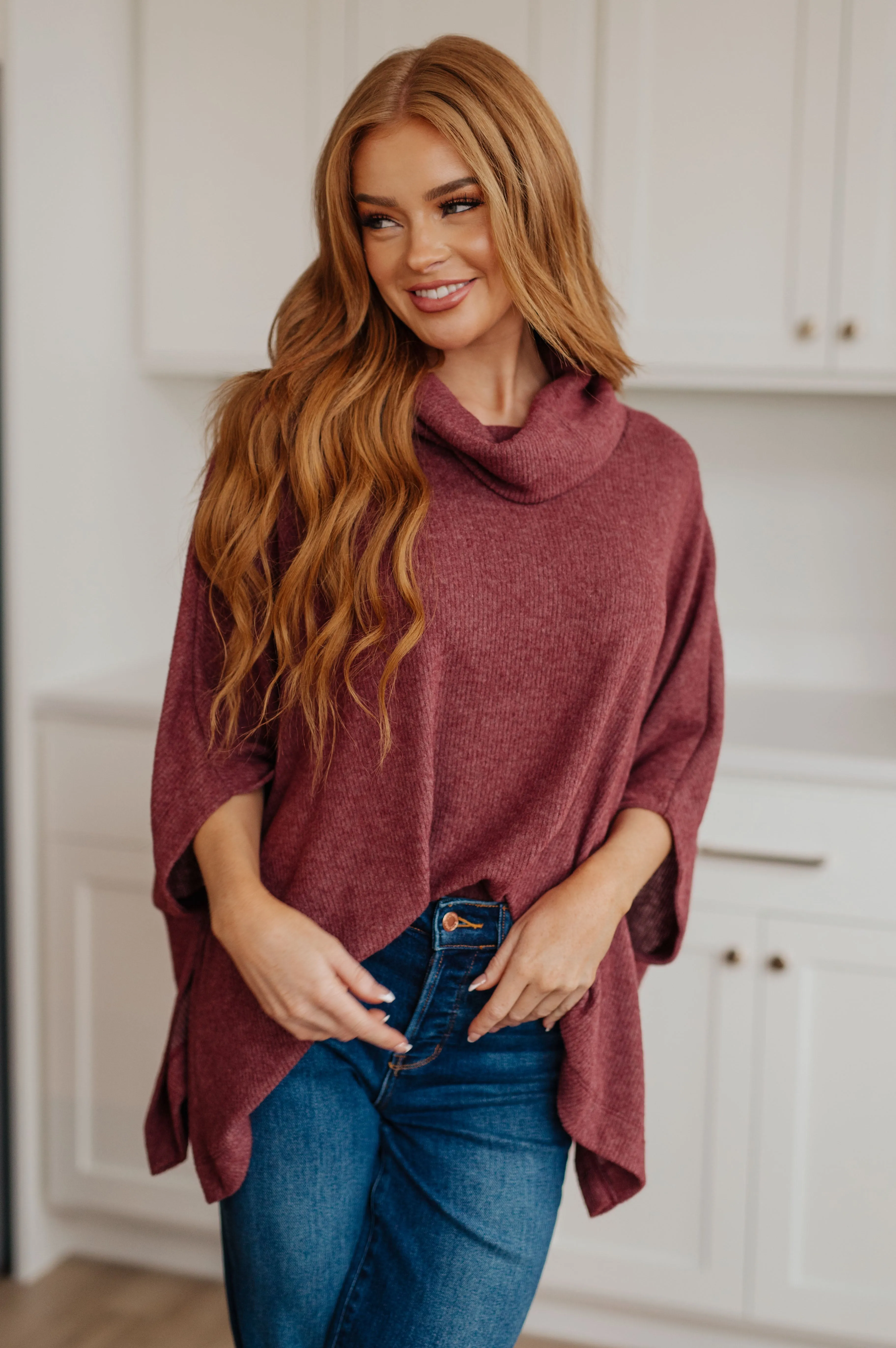 Forgive Me Cowl Neck Poncho - 11/25