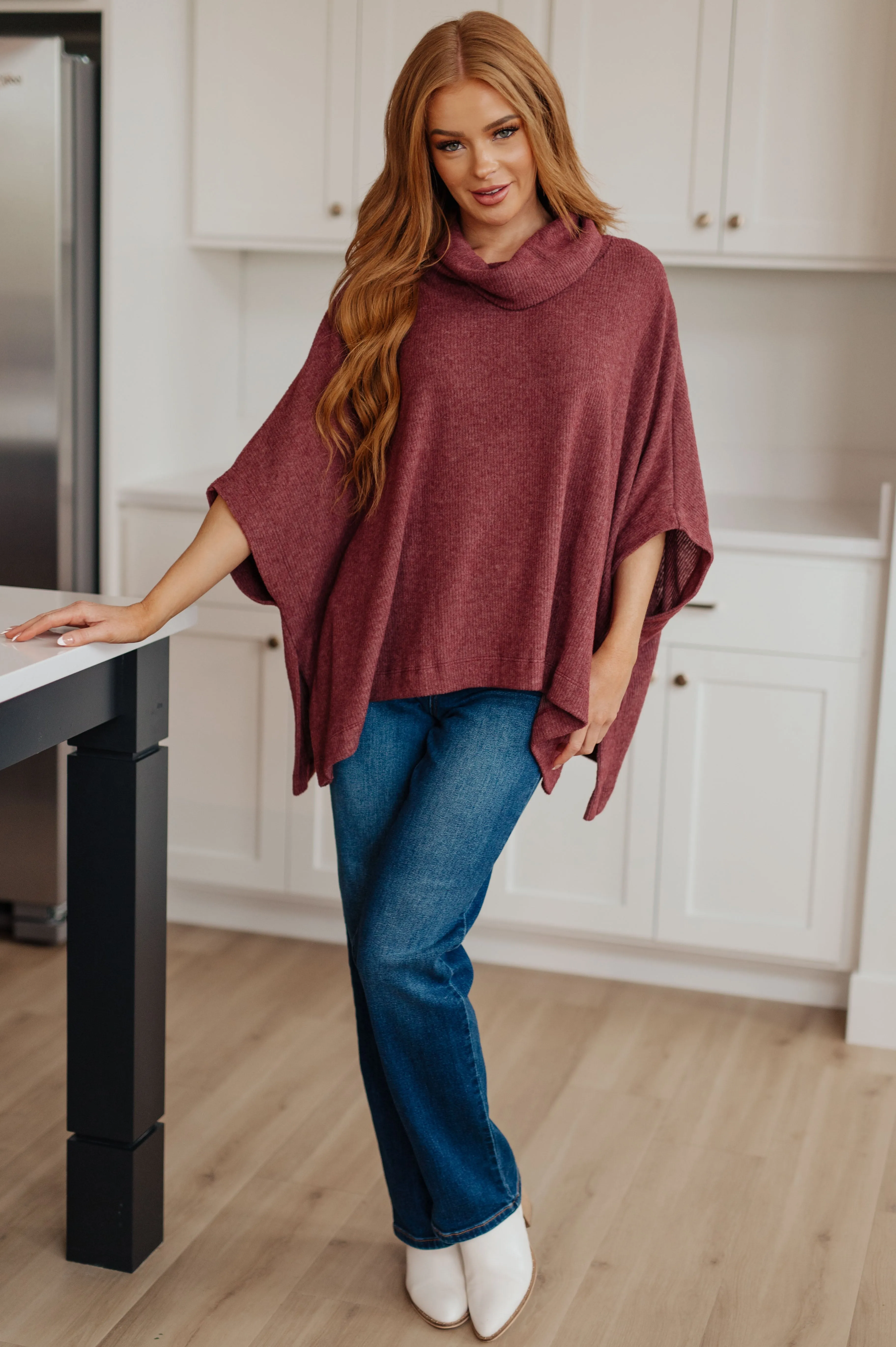 Forgive Me Cowl Neck Poncho - 11/25