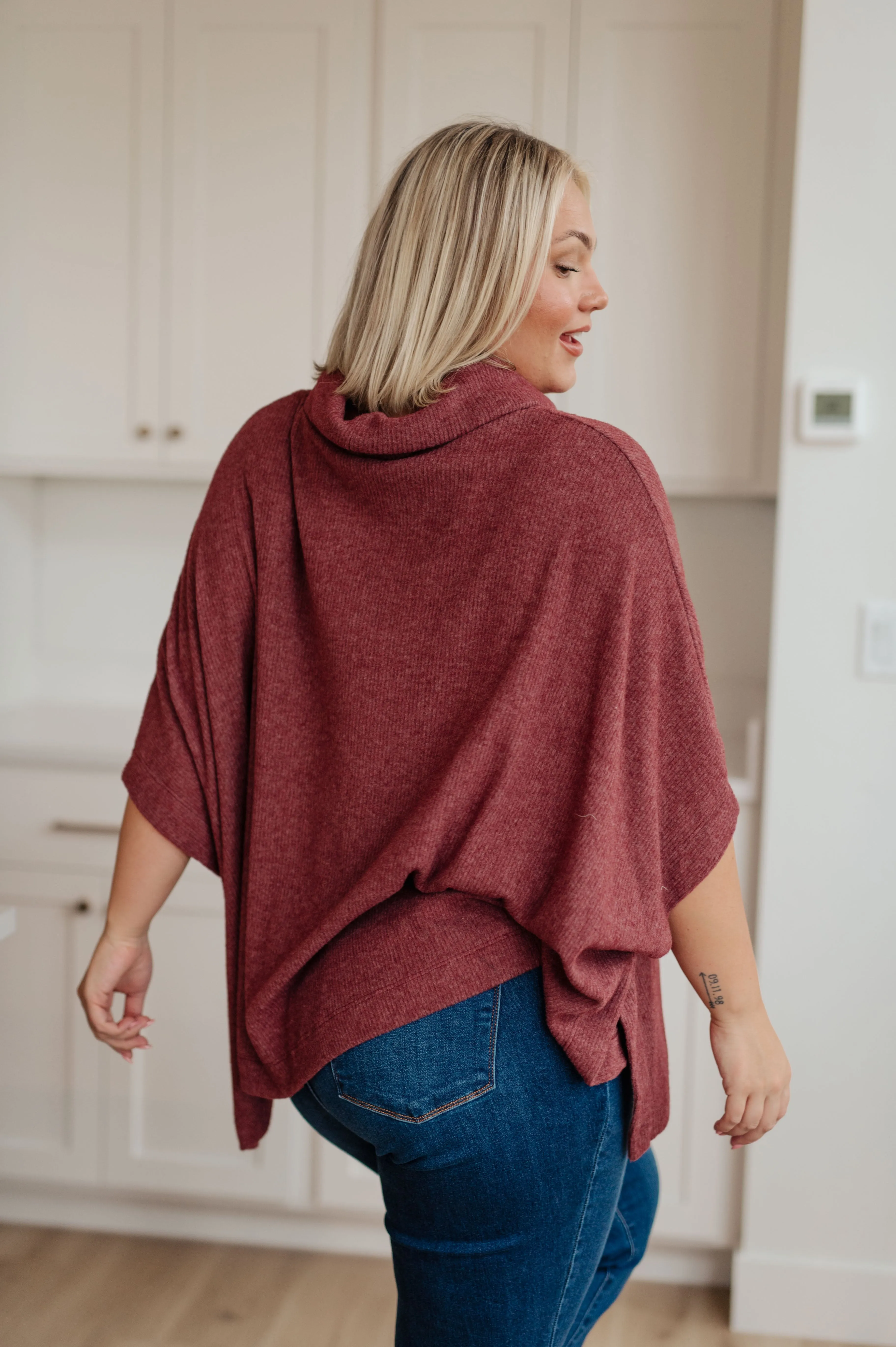 Forgive Me Cowl Neck Poncho - 11/25